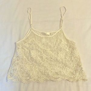 White lace tank